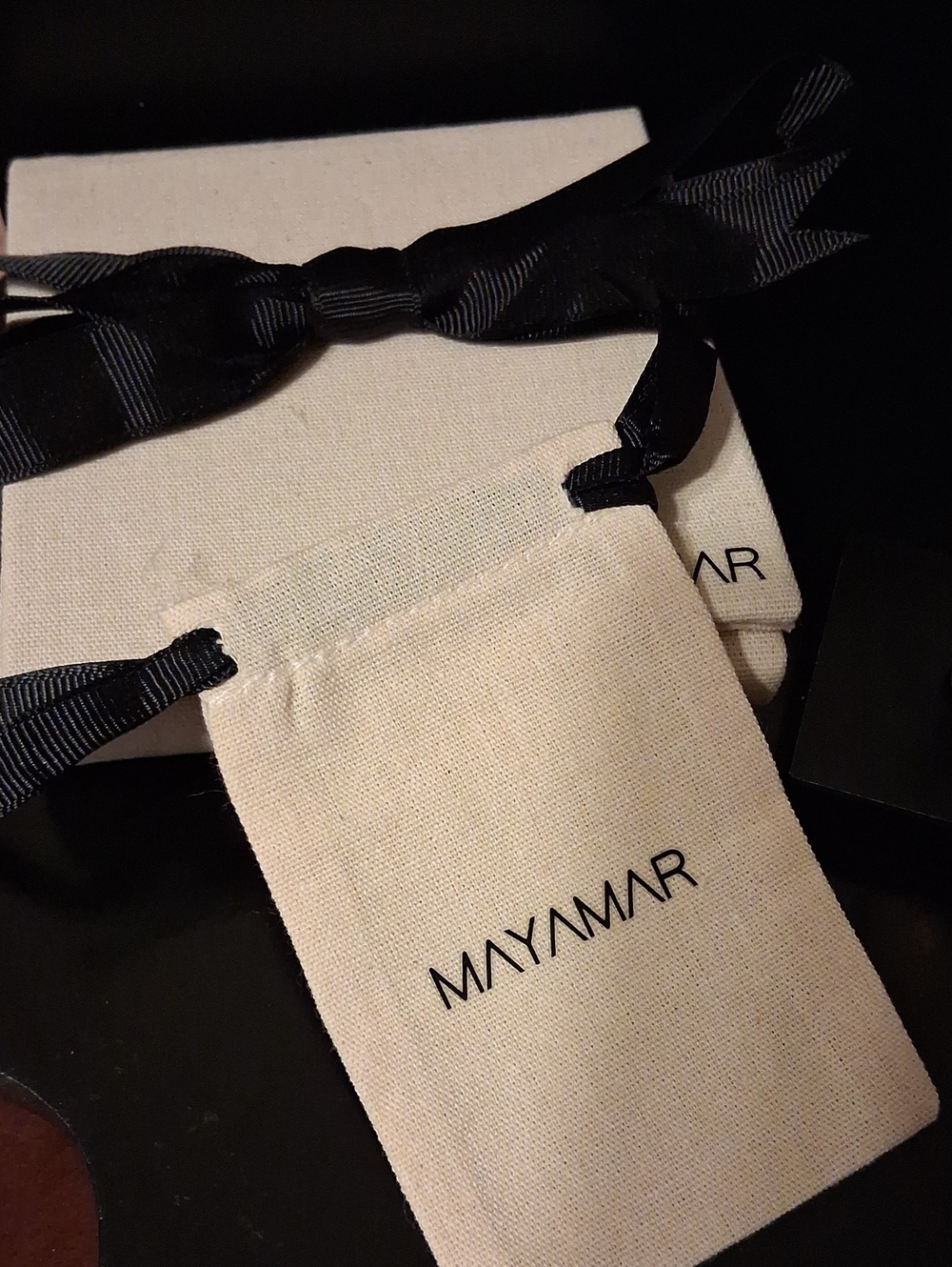MAYAMAR Assymetrical Chain Charm Earrings New With Box And Pouch - Picture 3 of 3
